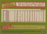 2020 Topps #85-55 Sandy Koufax 1985 Topps Baseball 35th Anniversary (Series One)