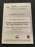 2020 Topps #RCR-DS Darryl Strawberry RC Retrospective Logo Medallion Black #/199