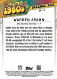 2020 Topps #DB-16 Warren Spahn Decades' Best (Series Two)