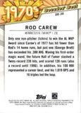 2020 Topps #DB-36 Rod Carew Decades' Best Green (Series Two)
