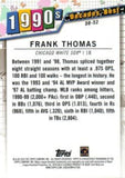 2020 Topps #DB-52 Frank Thomas Decades' Best Green (Series One)