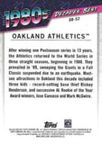 2020 Topps #DB-52 Oakland Athletics Decades' Best (Series Two)