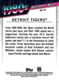 2020 Topps #DB-54 Detroit Tigers Decades' Best (Series Two)