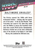 2020 Topps #DB-60 Baltimore Orioles Decades' Best (Series Two)