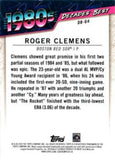 2020 Topps #DB-64 Roger Clemens Decades' Best (Series Two)