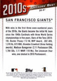 2020 Topps #DB-87 San Francisco Giants Decades' Best (Series One)