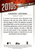 2020 Topps #DB-92 Shohei Ohtani Decades' Best (Series One)