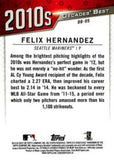 2020 Topps #DB-95 Felix Hernandez Decades' Best (Series Two)
