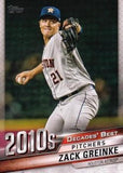 2020 Topps #DB-97 Zack Greinke Decades' Best (Series Two)