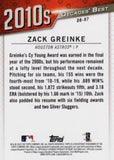 2020 Topps #DB-97 Zack Greinke Decades' Best (Series Two)