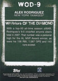 2020 Topps #WOD-9 Alex Rodriguez WARriors of the Diamond
