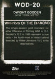 2020 Topps #WOD-20 Dwight Gooden WARriors of the Diamond