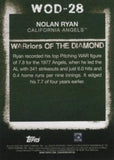 2020 Topps #WOD-28 Nolan Ryan WARriors of the Diamond