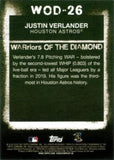 2020 Topps #WOD-26 Justin Verlander WARriors of the Diamond