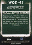 2020 Topps #WOD-41 Jackie Robinson WARriors of the Diamond