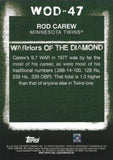 2020 Topps #WOD-47 Rod Carew WARriors of the Diamond