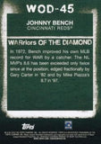 2020 Topps #WOD-45 Johnny Bench WARriors of the Diamond