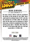 2020 Topps #DB-14 Bob Gibson Decades' Best Black (Series Two) #/299