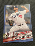 2020 Topps #DB-92 Clayton Kershaw Decades' Best Blue (Series Two)