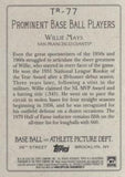 2020 Topps #TR-77 Willie Mays Turkey Red 2020 (Series 2)