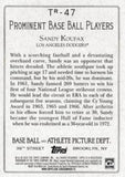 2020 Topps #TRC-47 Sandy Koufax Turkey Red 2020 Chrome (Series 2)