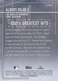 2022 Topps #21GH-7 Albert Pujols 2021's Greatest Hits