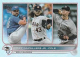 2022 Topps #283 AL ERA Leaders ( Ray / McCullers Jr. / Cole) LL Rainbow Foil