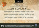 2012 Topps #GS-25 Willie Mays Gold Standard