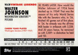 2010 Topps #VLC8 Walter Johnson Vintage Legends Collection