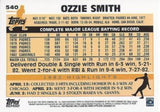 2011 Topps #540 Ozzie Smith 60 Years of Topps Original Back