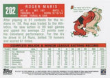 2011 Topps #202 Roger Maris 60 Years of Topps Original Back