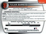 2025 Bowman Chrome #BCP-229 Yulian Barreto Prospects