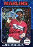 2024 Topps Heritage - Chrome Blue Sparkle Refractor #409 Jazz Chisholm Jr.