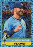 2025 Topps Heritage #256 Hunter Bigge Chrome Light Blue Sparkle Refractor