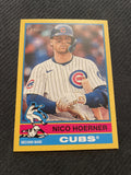 2025 Topps Heritage #52 Nico Hoerner Dark Yellow Border