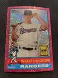 2025 Topps Heritage #29 Wyatt Langford Chrome Pink Sparkle Refractor