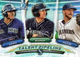 2018 Bowman #TP-SEA Povse / Kyle Lewis / Bishop Chrome Talent Pipeline