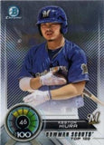 2018 Bowman #BTP-46 Keston Hiura Bowman Chrome Scouts' Top 100