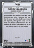 2019 Bowman #BTP-49 Corbin Burnes Bowman Scouts' Top 100