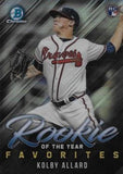 2019 Bowman #ROYF-9 Kolby Allard Rookie of the Year Favorites