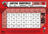 2019 Bowman #B30-JS Justus Sheffield 30th Anniversary Bowman
