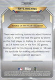 2018 Bowman #ROYF-RH Rhys Hoskins Chrome Rookie of the Year Favorites