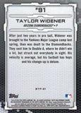 2019 Bowman #BTP-91 Taylor Widener Bowman Scouts' Top 100