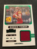 2022 Panini Contenders #RTS-SHO Sam Howell Green Rookie Ticket Swatches