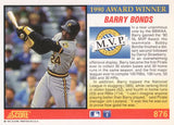 1991 Score #876 Barry Bonds