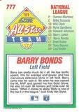 1992 Score #777 Barry Bonds