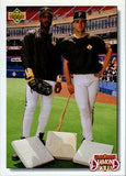 1992 Upper Deck #711 Diamond Skills Checklist (Barry Bonds / Andy Van Slyke)