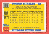 1992 Topps McDonald's Baseball's Best #25 Frank Thomas