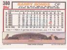 1992 Topps Micro #380 Barry Bonds