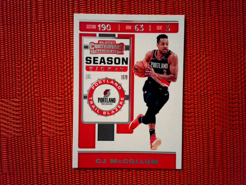 2019-20 Panini Contenders NBA Basketball - 17 CJ McCollum - Portland Trail Blazers (Base)